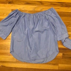 Light blue pin striped top